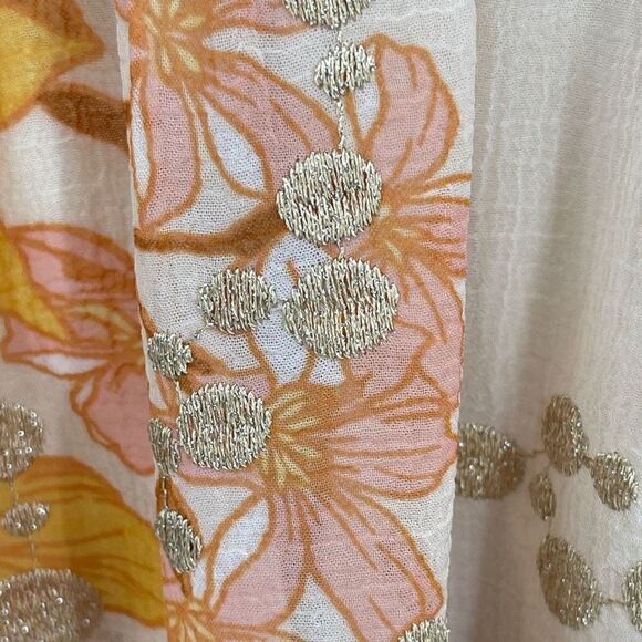 BTFL-life Yellow Ambrielle Floral Smocked Long Sleeve Mini Dress Small - Picture 7 of 9